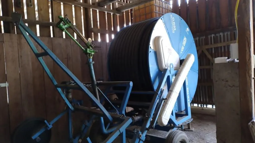CARRETEL DE IRRIGAÇÃO SETORIAL 300 METROS 75MM MANGUEIRA CANHÃO DE TURBINA