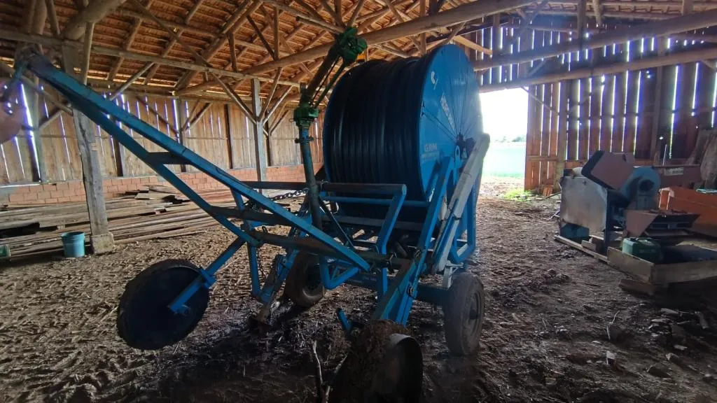CARRETEL DE IRRIGAÇÃO SETORIAL 300 METROS 75MM MANGUEIRA CANHÃO DE TURBINA