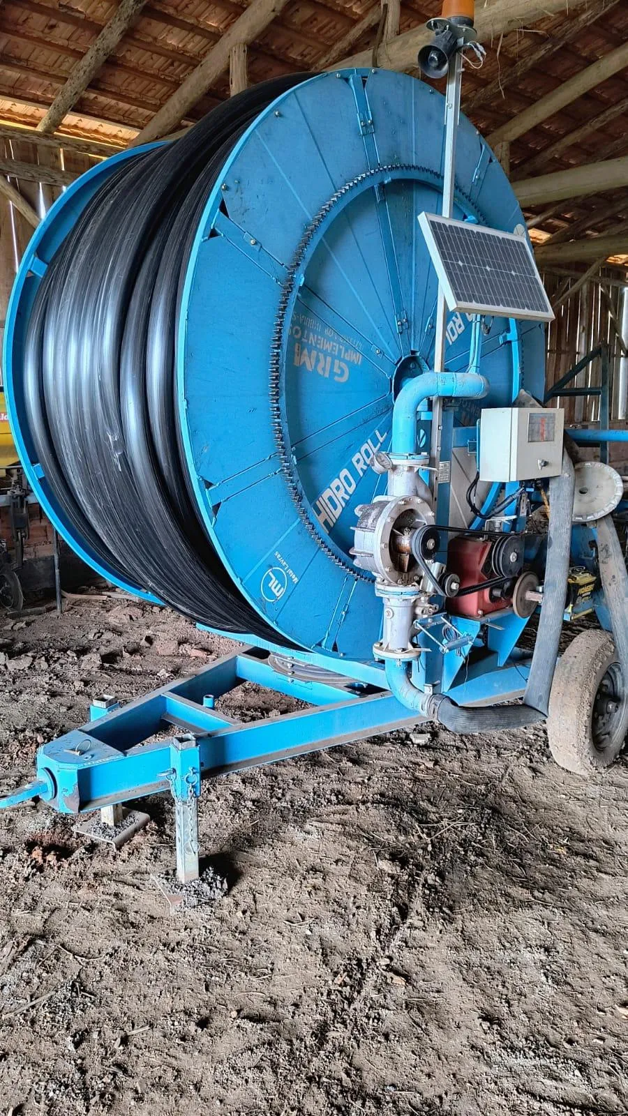 CARRETEL DE IRRIGAÇÃO SETORIAL 300 METROS 75MM MANGUEIRA CANHÃO DE TURBINA